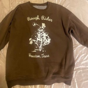 Brandy Melville brown oversized sweatshirt rough rider Houston texas